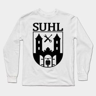 Suhl Coat of Arms with Simson Star / Sparrowhawk / Hawk (black) Long Sleeve T-Shirt